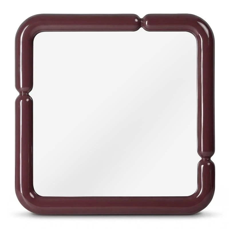 Specchio AVIN quadrato 90x90 cm, bordeaux lucido