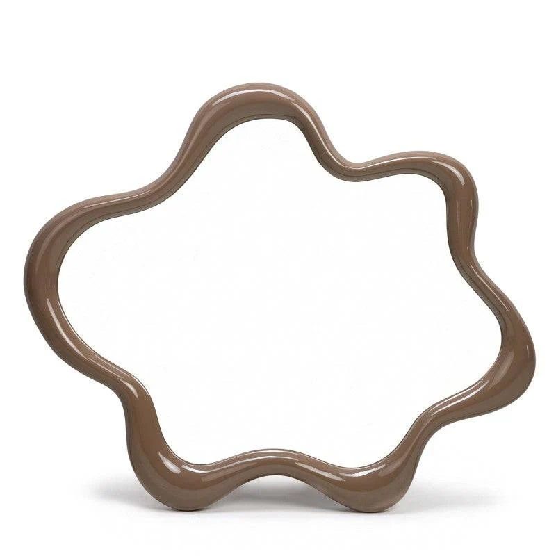 Specchio IZZY sospeso, forma irregolare, marrone chiaro