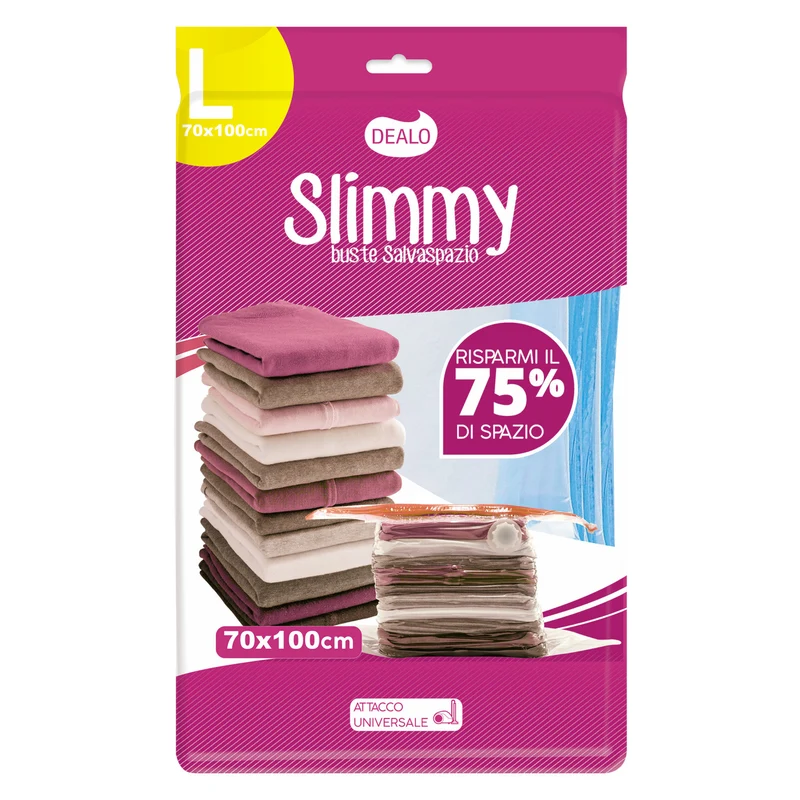 Dealo Slimmy Busta Salvaspazio Sottovuoto 70x100 cm – Soluzione Anti-Ingombro e Protezione Totale per il Cambio Stagione