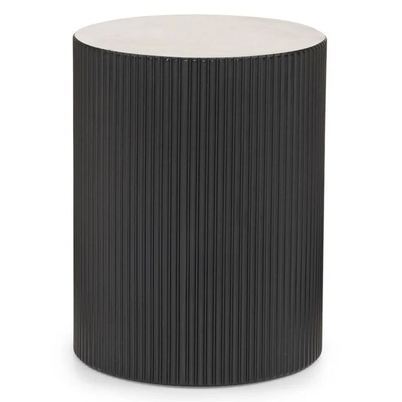 Tavolino laterale RYU 35 cm, nero, rigato