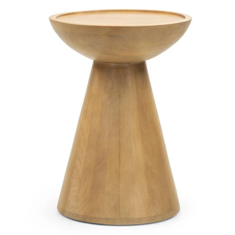 Tavolino Laterale TURI Legno Mango Rotondo 40 cm