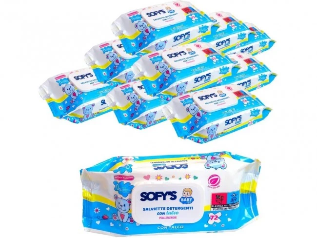 Sofy's salviette detergenti con talco ipoallergeniche
