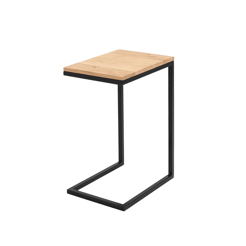 Tavolino LUPE 30 Legno Massello, Rovere, Nero