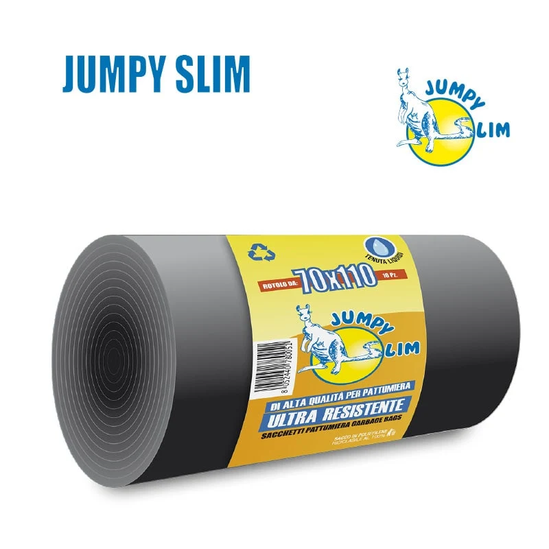 Jumpy Sac sacchetti pattumiera 70X110 Neri Ultra Resistenti