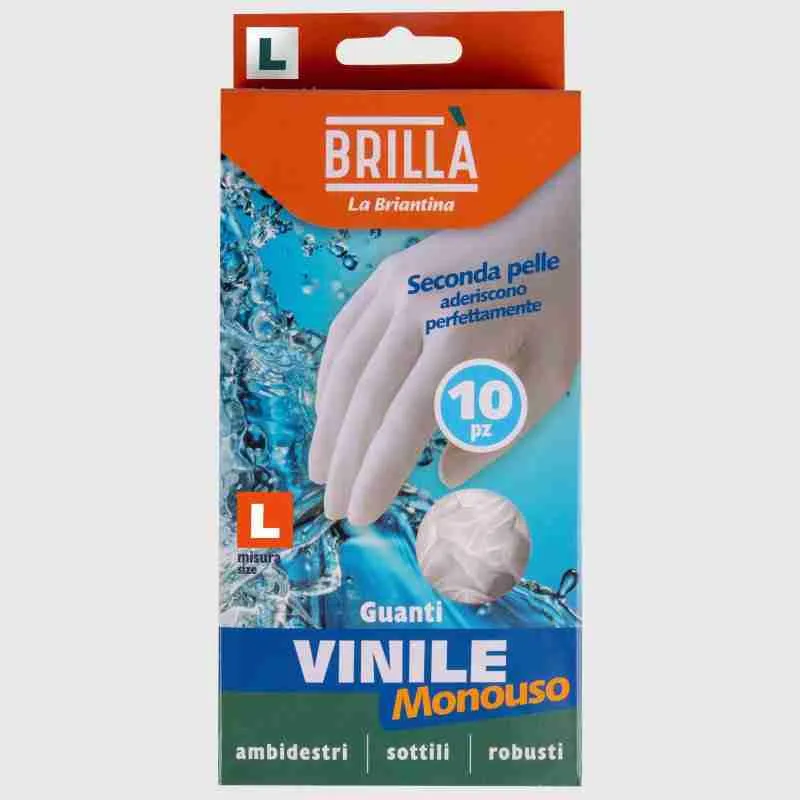 Brillá Guanti Vinile 10 Pz Tg L