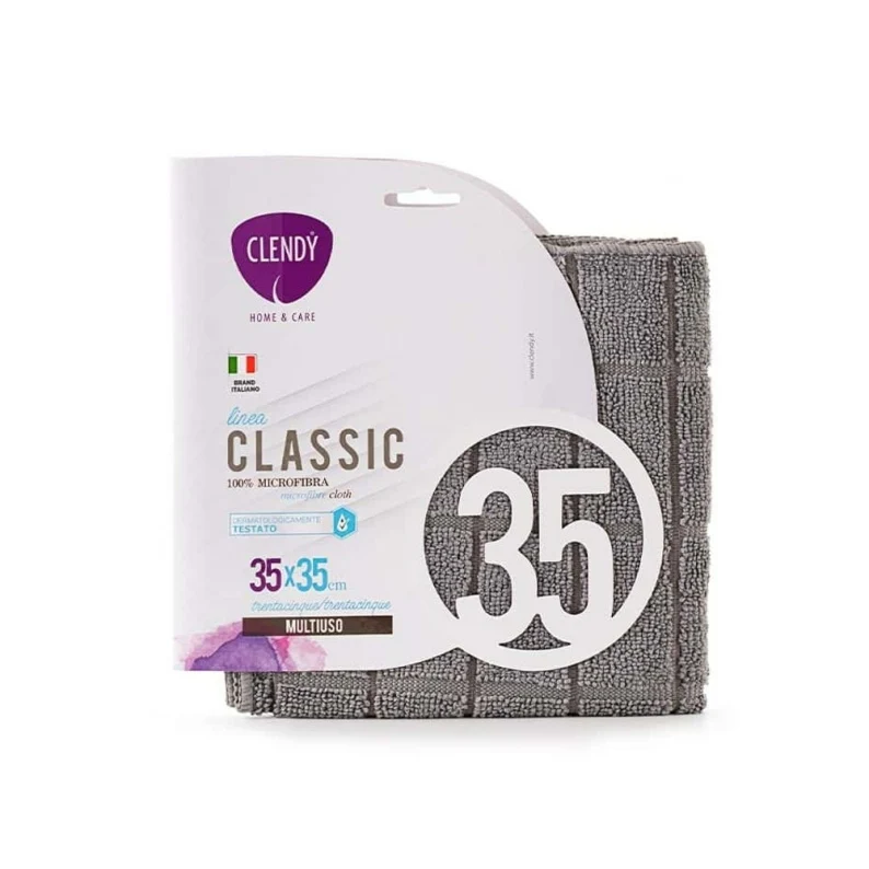Clendy Panno Microfibra Multiuso Classic 35x35 cm – Dermatologicamente Testato – Microfibra Premium Anti-Graffio e Anti-Aloni