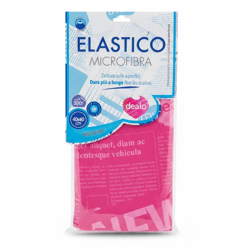 Dealo Panno Multiuso in Microfibra Elastica 40x40 cm – Tecnologia Elastic-Fiber Ultra Assorbente – Antistatico e Antialone