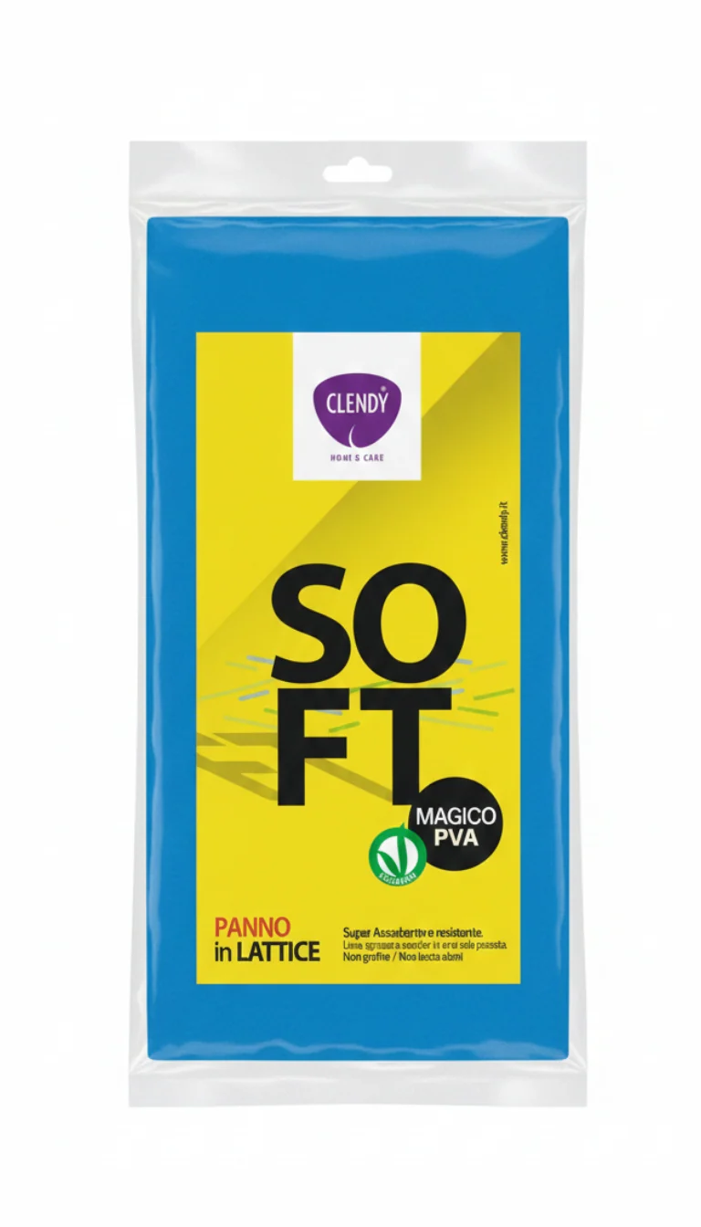 Clendy Panno Magico Multiuso Soft PVA 30x30 cm | 3in1 Lava Sgrassa Asciuga | Anti-Aloni per Vetri e Acciaio