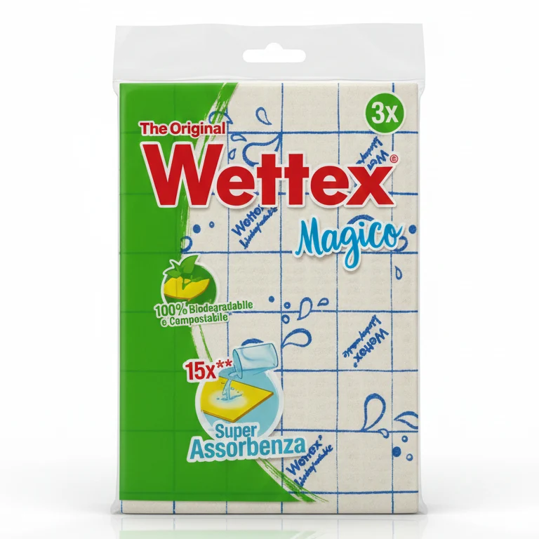 Wettex Panno Magico Milleusi Set 3 X FORZA | L'Originale Spugna Svedese Super Assorbente | 100% Naturale Biodegradabile e Compostabile | Lavabile a 95°C