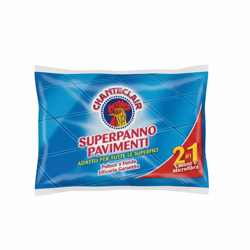Chanteclair Super Panno Pavimenti 45x50 cm – Tecnologia 2in1 Cotone & Microfibra – Lava Lucida e Sgrassa Marmo e Parquet