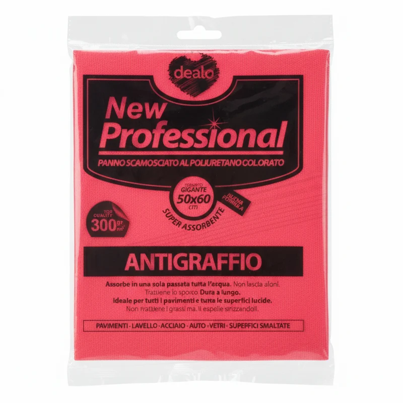 Dealo Panno Scamosciato New Professional 50x60 cm – Panno Pavimenti al Poliuretano Anti-Aloni – Effetto Pelle Sintetica per Marmo e Ceramica