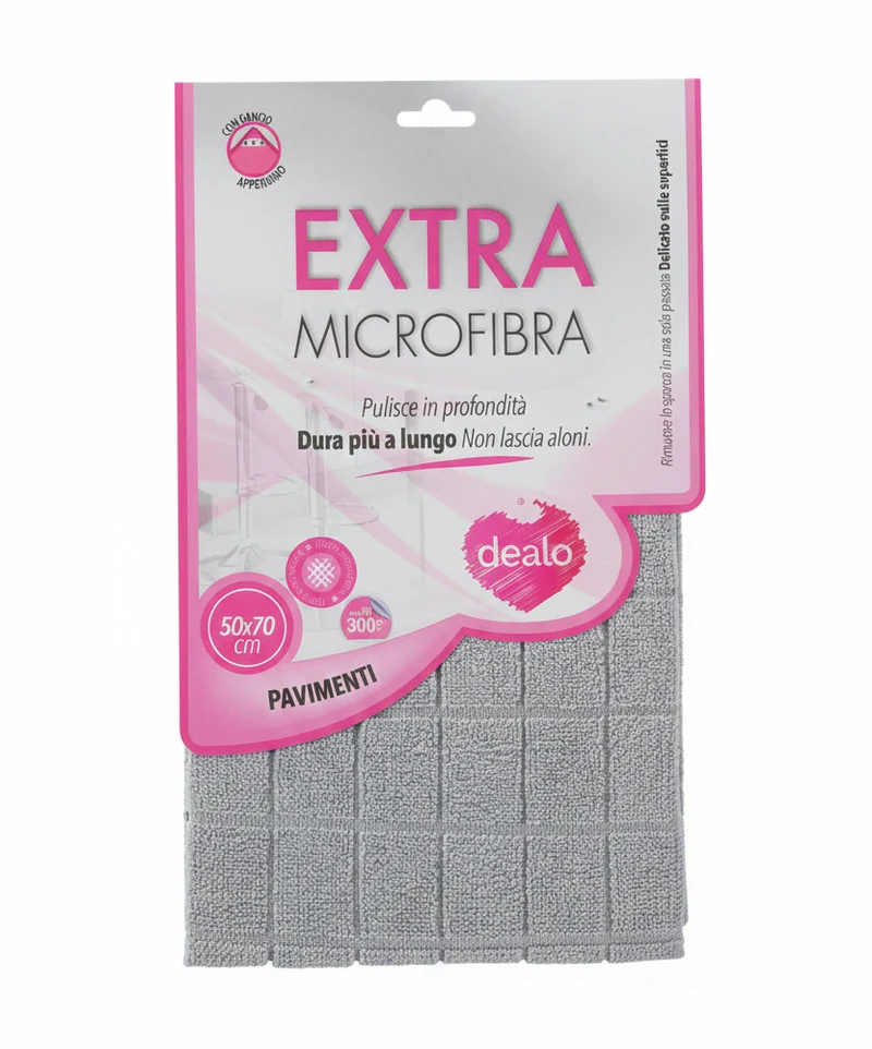 Dealo Panno Pavimenti EXTRA Microfibra 50x70 cm – Pulizia Ultra Veloce e Anti-Aloni – Super Assorbente – Formato XL Professionale
