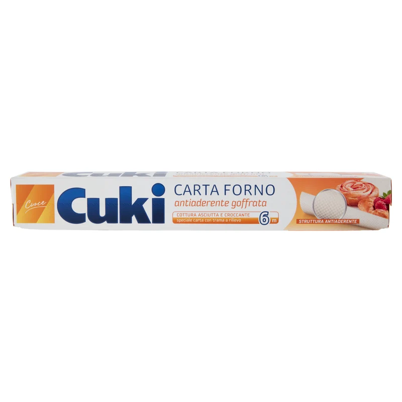 Cuki Cuoce Carta Forno Goffrata Antiaderente 6 Metri – Tecnologia a Rilievo per Cotture Croccanti – Resistente fino a 220°C – Ideale per Pizza, Dolci e Arrosti