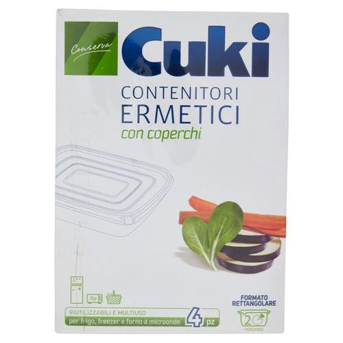 Cuki Contenitori Ermetici Rettangolari 0,75L – Set 4 Pezzi