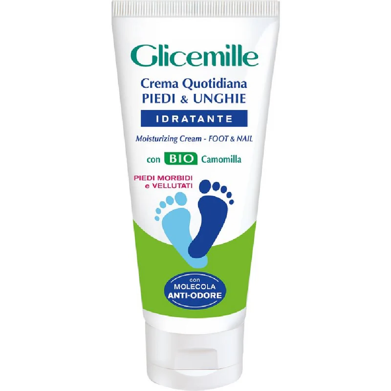 Glicemille Crema Piedi e Unghie Idratante Con Camomilla Anti Odore 100ml
