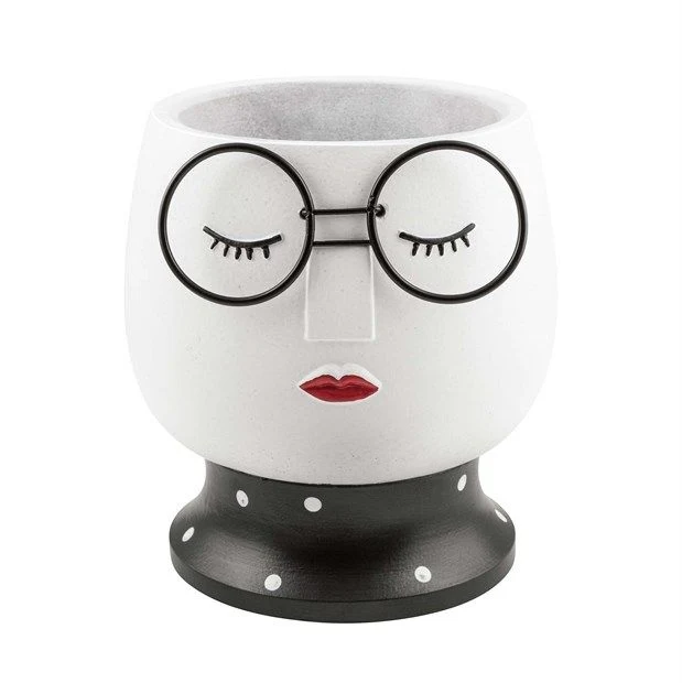 Vaso Dipinto Con Occhiali D 15x16 Cm