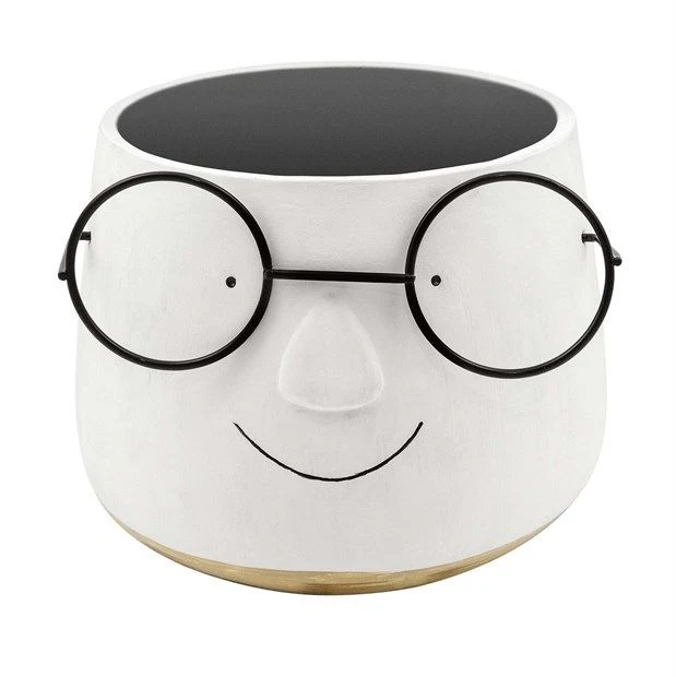 Vaso Dipinto Con Occhiali 16x20x20 Cm