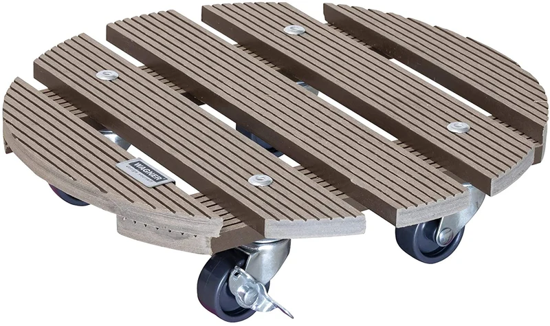 Carrello Per Piante Legno Plastica Composito Taupe D29 Cm 100 Kg
