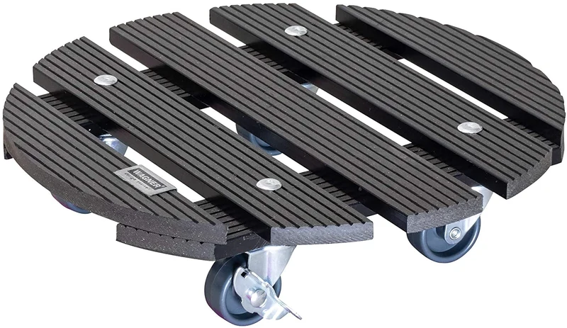 Carrello Per Piante Legno Plastica Composito Antracite D29 Cm 100 Kg