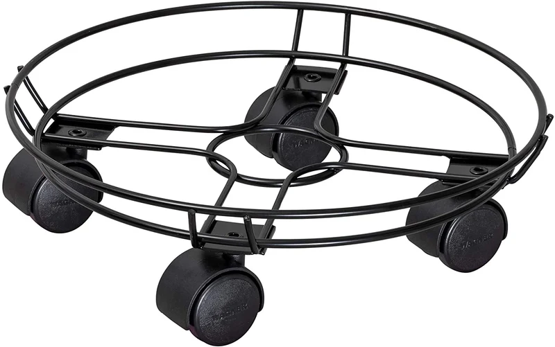 Carrello Per Piante Acciaio Cromato Nero D30 Cm 60 Kg