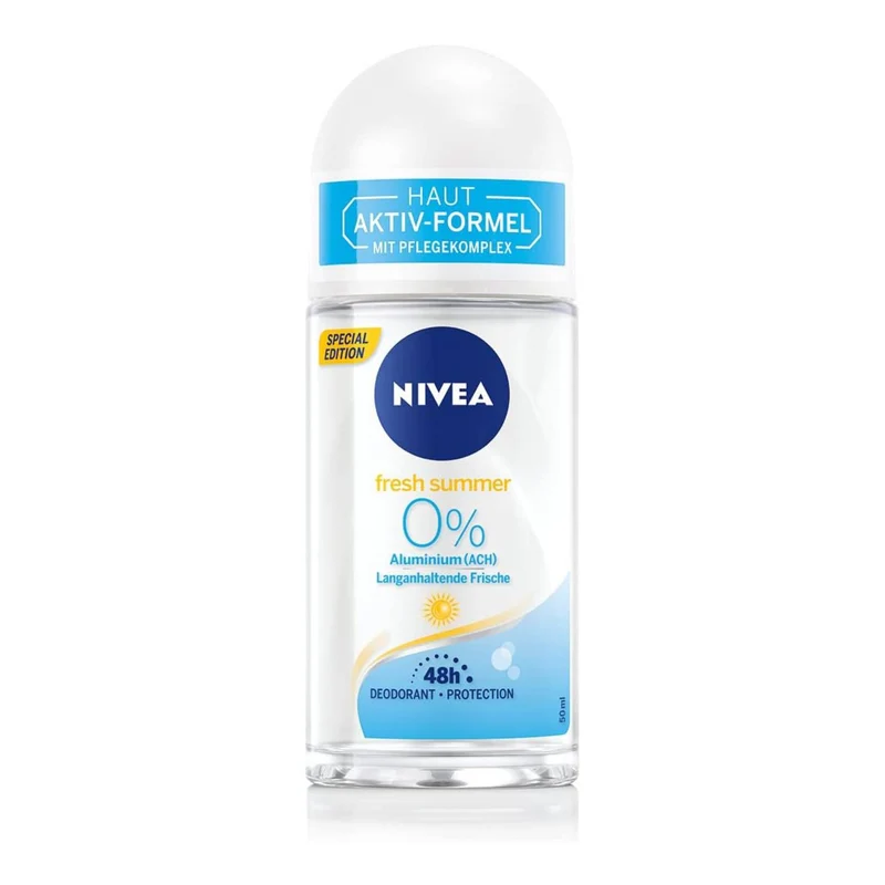 Nivea Deodorante Unisex Fresh Summer Senza Sali Di Alluminio Roll-On 48H 50 Ml