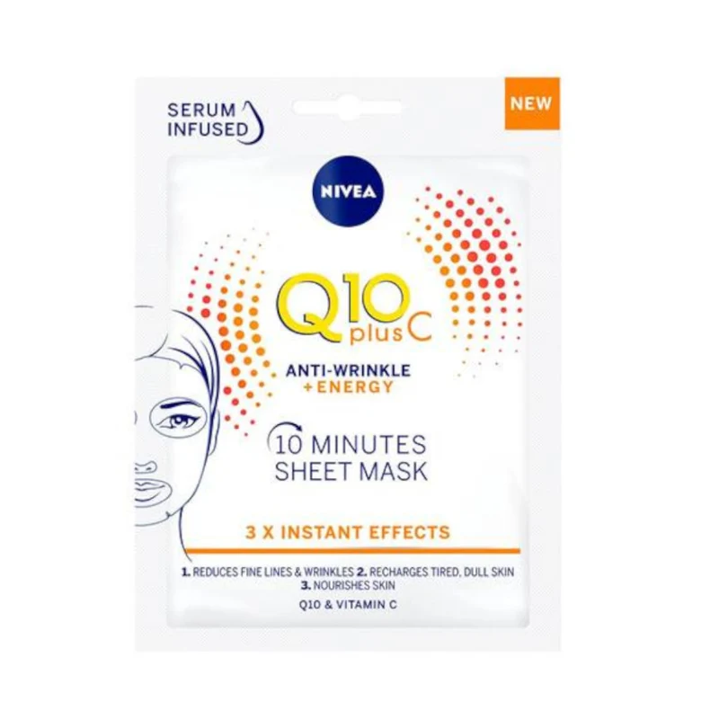Nivea Q10 Plus Maschera In Tessuto Antirughe Energizzante Con Vitamina C 10min