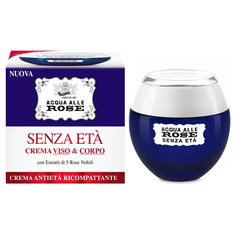 Roberts Acqua Alle Rose Senza Etá Crema Viso & Corpo Antirughe Idratante Ricompattante con estratto di 5 rose nobili 180ml