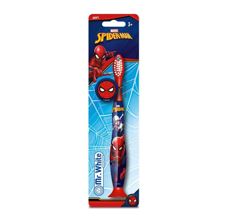 SPIDERMAN spazzolino da denti con cappuccio con ventosa