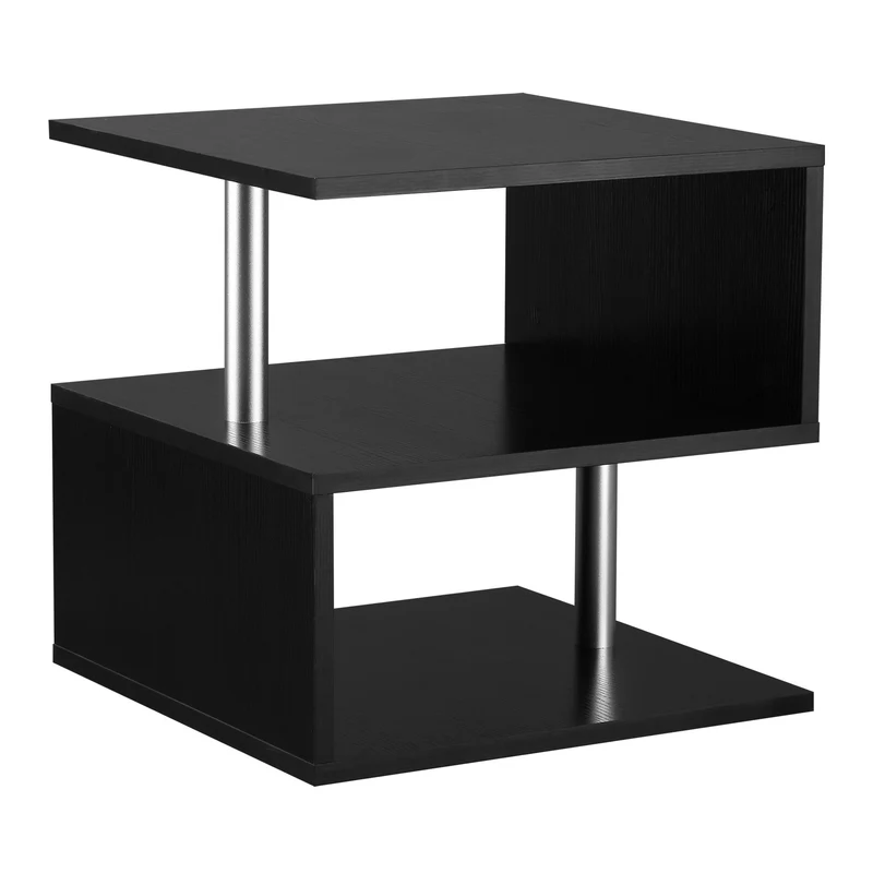 Easycomfort Moderno Tavolino da Caffè Basso Da Salotto per Soggiorno e Sala da Pranzo, in Legno, 50x50x50 cm, Nero