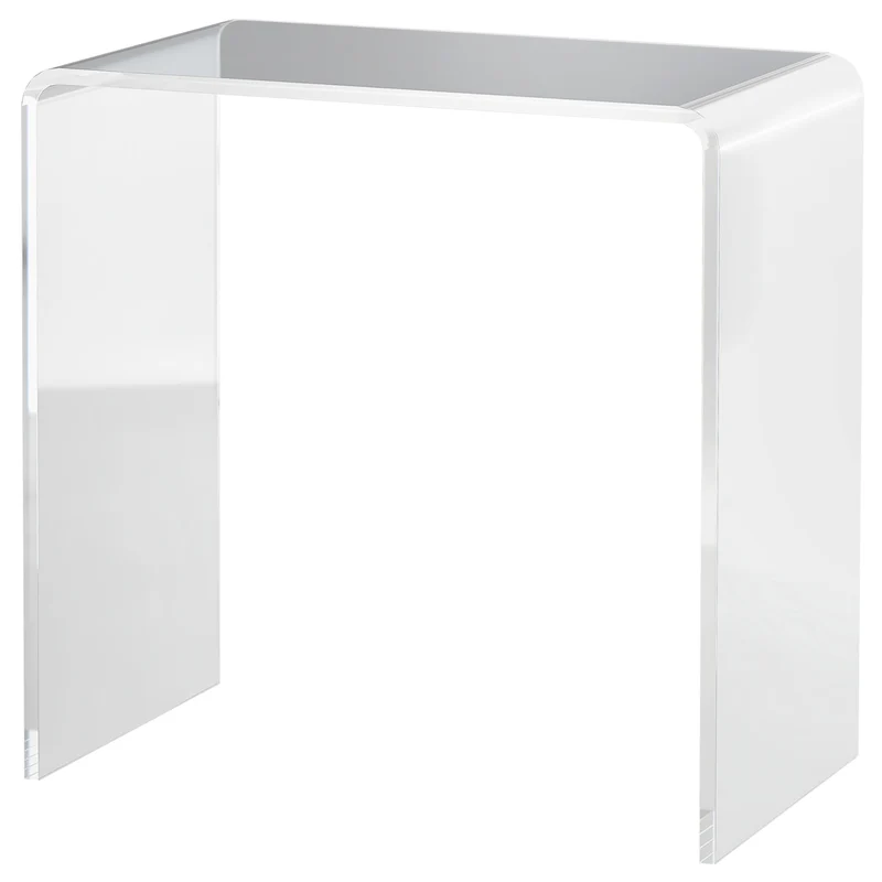 Easycomfort Tavolino da Salotto in Acrilico a U con Bordi Lisci e Angoli Arrotondati, 53.5x30.5x53.5 cm, Trasparente