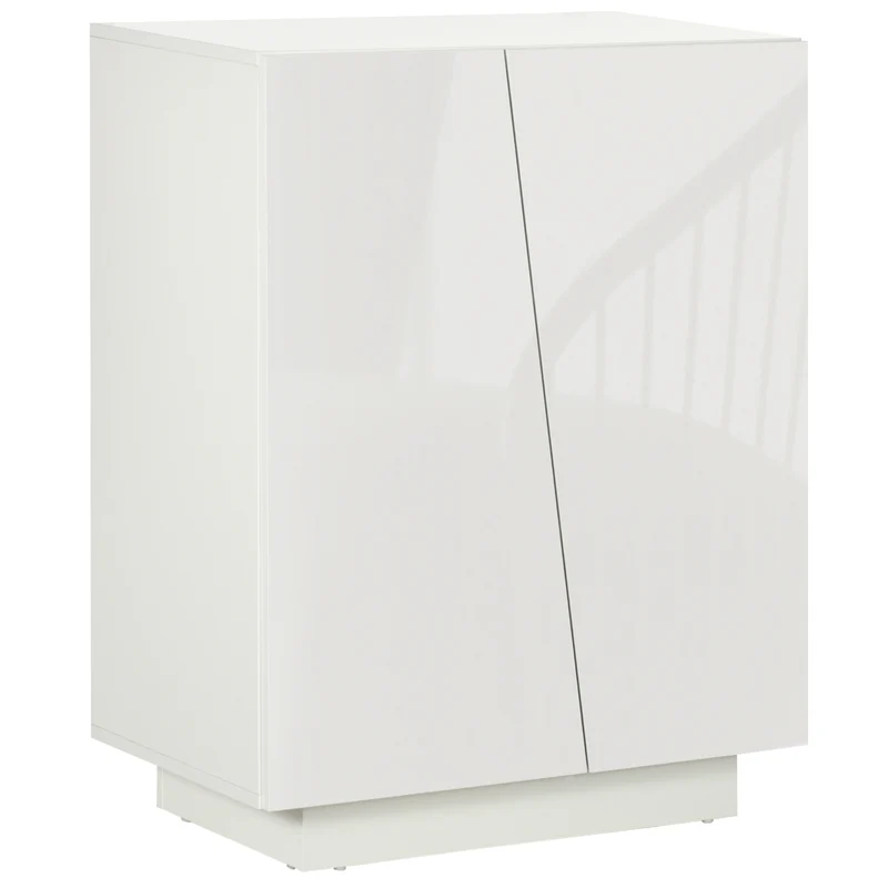 Easycomfort Mobiletto Multiuso in Truciolato Bianco a 3 Livelli con Ripiano Regolabile su 3 Livelli, 70x40x88 cm