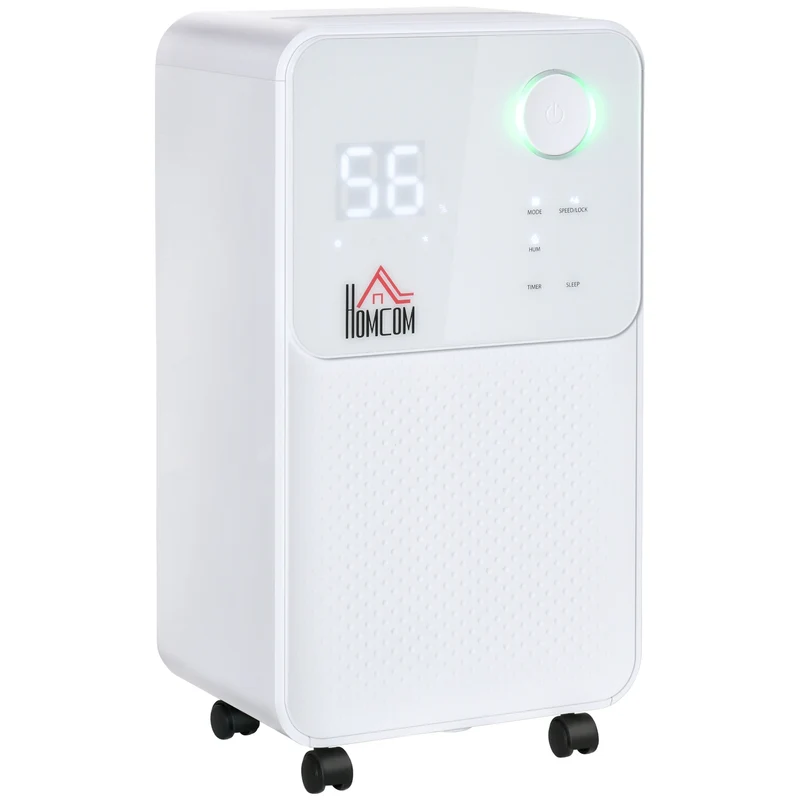 Easycomfort Deumidificatore Portatile da 12L, 4 Modalità e 2 Velocità, Timer 24h, 28x20x50.5cm, Bianco