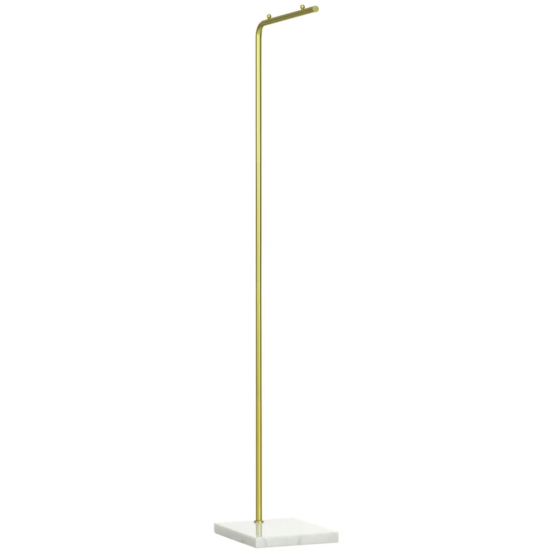 Easycomfort Appendiabiti da Ingresso, Camera da Letto e Soggiorno in Metallo e Marmo, 35x25x152 cm, Oro e Bianco