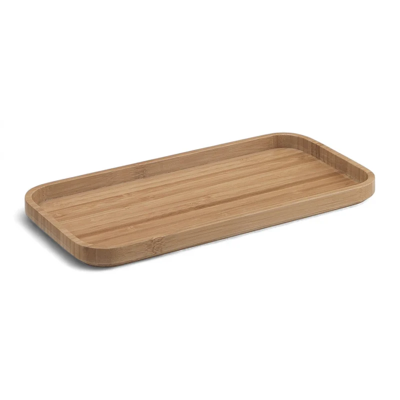 Vassoio porta oggetti 30x15 cm da appoggio da bagno in bamboo Linea Wood