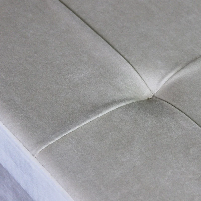 Pouf contenitore rettangolare velluto beige dimensioni 76x38x38 cm arredo salotto design elegante e funzionale