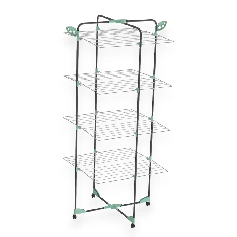 Stendibiancheria con ruote per bagno 68x68xH112 cm