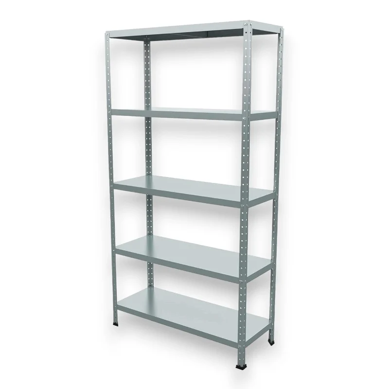 Scaffale in kit 5 ripiani in acciaio verniciato h2 metri con fissaggio a bulloni Unishelf