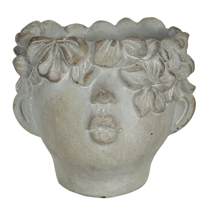 Vaso Portafiori 16X15X13 Cm Testa Grigia