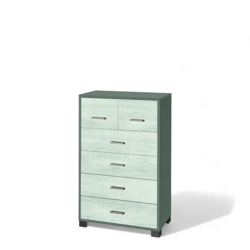 Mobile con 6 cassetti in MDF bianco dimensioni 70x41x112 cm design moderno versatile per soggiorno camera da letto