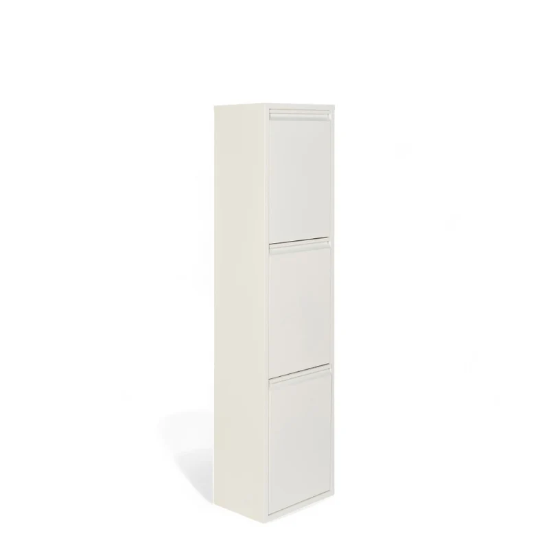 mobile raccolta differenziata 3 ante colore bianco dimensioni 34x25x136 cm in polipropilene elegante e funzionale