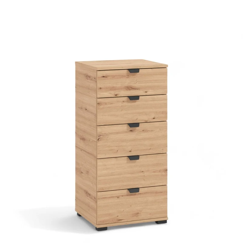 Mobile cassettiera Duero rovere chiaro artigiano truciolare bilaminato dimensioni 45x40x95 cm arredamento moderno casa