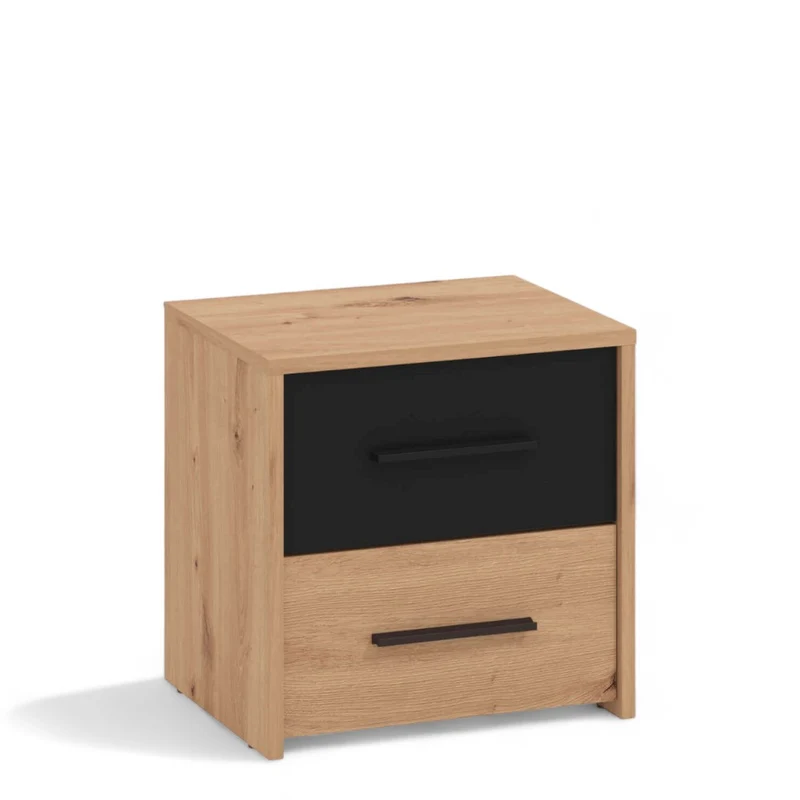 Comodino camera da letto rovere artigiano grigio grafite moderno cm 42x33,2x42,1h in truciolare bilaminato elegante