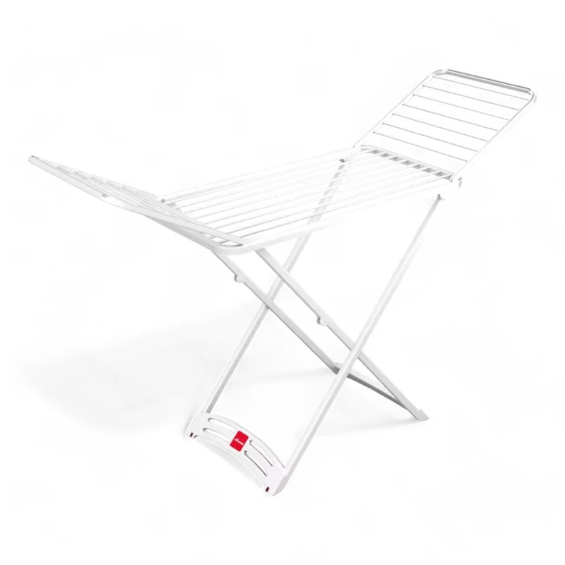 Stendibiancheria in resina 20 metri con ruote e scanso appendiabiti pulsante blocco e sblocco snodo dimensioni 182x55x88 cm