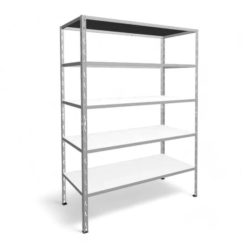 Scaffale modulare zincato a incastro 5 piani 100x40x186 cm montaggio senza bulloni portata 530 kg facile assemblaggio antitaglio