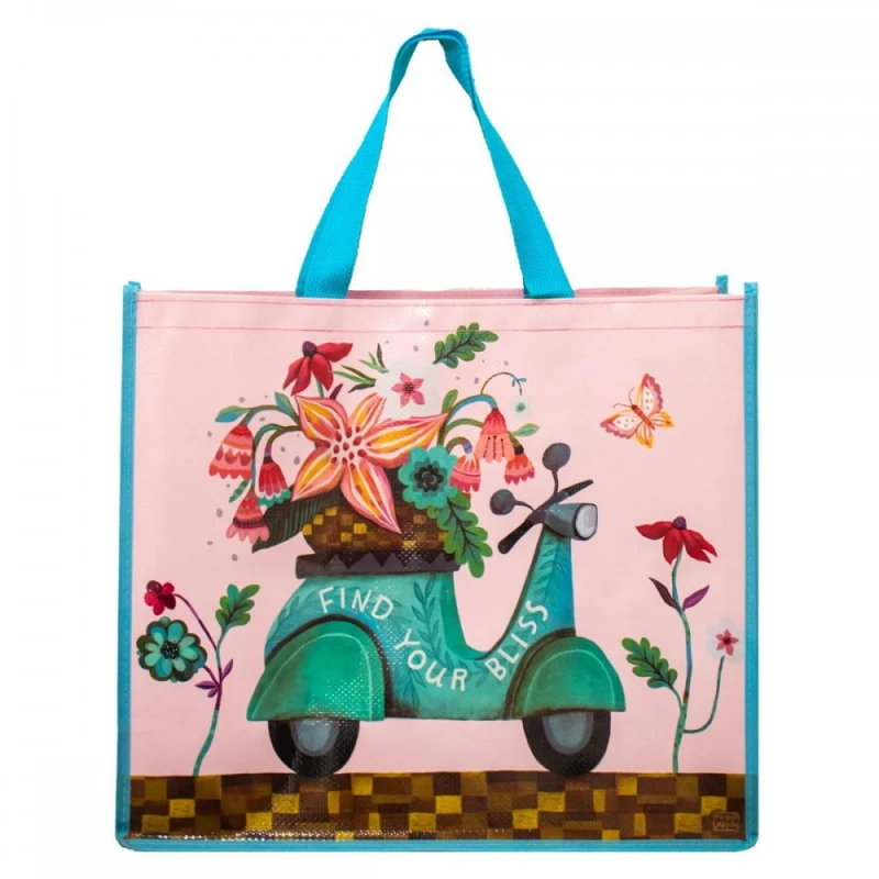 Borsa Spesa Country Decoro Scooter Con Fiori