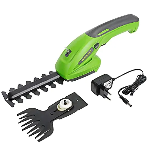 WORKPRO Forbici a Batteria 7,2V, Cesoia Elettrica a Batteria al Litio 1,5Ah, Larghezza di Taglio 90mm, Lunghezza di Taglio 120mm, Adatto al Giardino