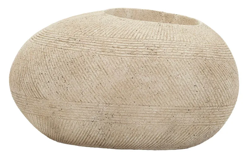 Vaso Da Esterno In Pietra Effetto Stone Polyresin 54,5 X 42,5 X 30 Cm Con Texture Naturali E Design Sofisticato