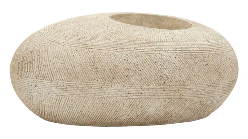 Vaso Da Esterno In Pietra Sintetica Polyresin Cm 78 Apertura 28 Cm Design Naturale E Armonioso
