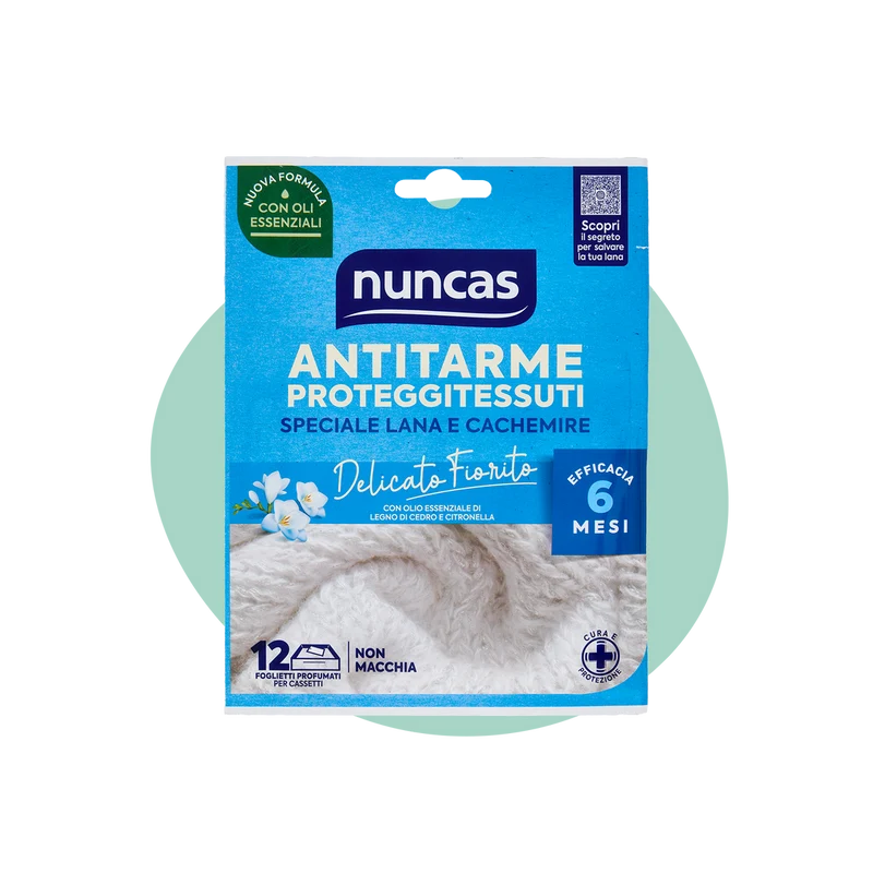 Nuncas antitarme proteggitessuti foglietti delicato fiorito - 12 pezzi