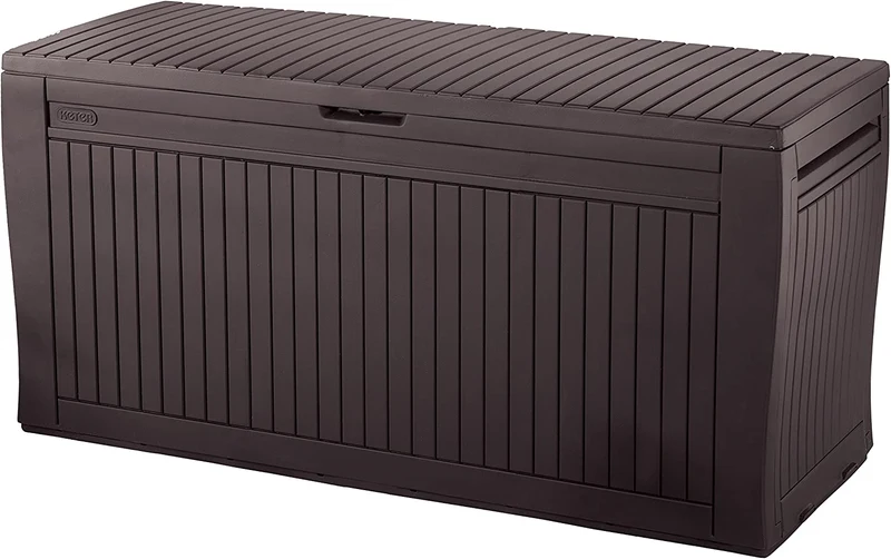 Keter Baule da Esterno Samoa con Effetto Legno, 116,4x44,7x57 Centimetri Marrone